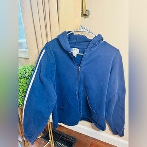 🪴 New York Laundry Large Navy Blue Zip Up Hoodie Vintage Y2K EUC